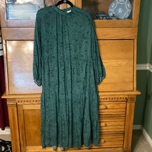 A New Day Boho Cottagecore Long Sleeve Layered Floral Paisley Print Maxi Dress